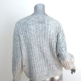IRO Sweater Opera Light Gray Distressed Knit Size Small Crewneck Pullover