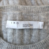 IRO Sweater Opera Light Gray Distressed Knit Size Small Crewneck Pullover
