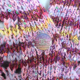 Chanel 24C Palm Tree Jacquard Knit Sequin Cardigan Pink/Yellow Size 34