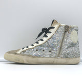 Golden Goose Francy Sequin High-Top Sneakers Silver Size 38