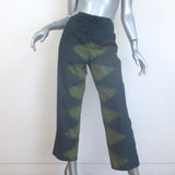 Christian Dior Tie Dye Lace-Up Cropped Pants Charcoal Cotton Size US 6