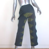 Christian Dior Tie Dye Lace-Up Cropped Pants Charcoal Cotton Size US 6