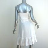 Derek Lam 10 Crosby Asymmetric Ruffle Hem Dress White Cotton Size 4 NEW
