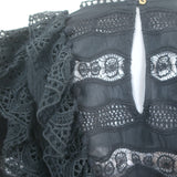 Ulla Johnson Jolie Ruffled Lace-Trimmed Mini Dress Black Cotton-Blend Size 2