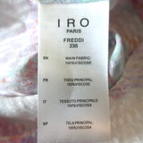 IRO Wrap Blouse Freddi Pink/White Printed Jacquard Size 34 Long Sleeve Top