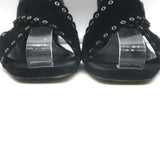 Saint Laurent Loulou Crisscross Sandals Black Grommet-Embellished Suede Size 38