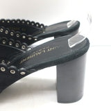 Saint Laurent Loulou Crisscross Sandals Black Grommet-Embellished Suede Size 38