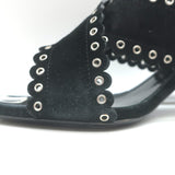 Saint Laurent Loulou Crisscross Sandals Black Grommet-Embellished Suede Size 38
