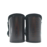 Saint Laurent Loulou Crisscross Sandals Black Grommet-Embellished Suede Size 38