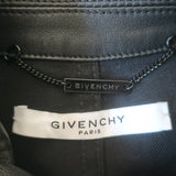 Givenchy Cape Jacket Black Leather-Trim Denim Size 36