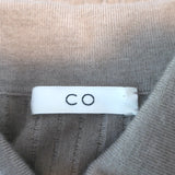 Co Cashmere Collared Cardigan Taupe Ribbed Knit Size Small