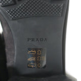Prada Sport Knee High Moto Boots Dark Gray Suede Size 38