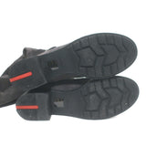 Prada Sport Knee High Moto Boots Dark Gray Suede Size 38