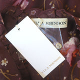 Ulla Johnson Skye Tiered Dress Burgundy Floral Print Silk Georgette Size 4 NEW