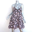 Zimmermann Stranded Sun Fit & Flare Dress Black Lavender Print Linen Size 1