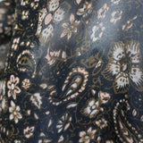 Ulla Johnson Renly Puff Sleeve Blouse Black Floral Paisley Print Silk Size 10