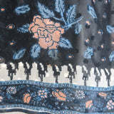 Ulla Johnson Constance Blouse Navy Floral Print Chiffon Size 8 Long Sleeve Top