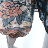 Ulla Johnson Constance Blouse Navy Floral Print Chiffon Size 8 Long Sleeve Top