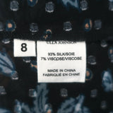 Ulla Johnson Constance Blouse Navy Floral Print Chiffon Size 8 Long Sleeve Top