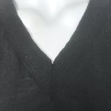 Prada Short Sleeve V-Neck Sweater Black Fine Knit Size 42