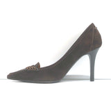 Ralph Lauren Collection Penny Loafer Pumps Dark Brown Suede Size 6
