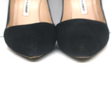 Manolo Blahnik BB 105 Pumps Black Suede Size 36 Pointed Toe Heels