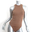 ANINE BING Ty Thong Bodysuit Brown Ribbed Knit Size Small NEW