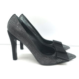 Louis Vuitton Lipstick Bow Pumps Black/Silver Galuchat Leather & Satin Size 37.5