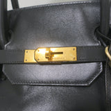 Hermes 2004 Birkin 40 Black Box Leather Gold Hardware
