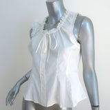THE GREAT The Abbey Top Cream Cotton Size 2 Sleeveless Button-Up Blouse NEW
