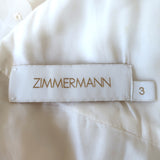 Zimmermann Textured Midi Slip Dress Cream Ruffled Chiffon Size 3