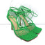 Bottega Veneta Stretch Mesh Pumps Green Size 38 Ankle Wrap Heels NEW