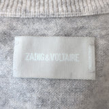 Zadig & Voltaire Vivi Brod Patch Cashmere Sweater Light Gray Size Extra Small