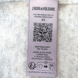 Zadig & Voltaire Vivi Brod Patch Cashmere Sweater Light Gray Size Extra Small