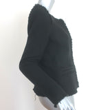 IRO Anglet Frayed Tweed Jacket Black Wool-Blend Size 38