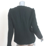 IRO Anglet Frayed Tweed Jacket Black Wool-Blend Size 38