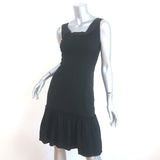Proenza Schouler Sleeveless Ruffle Hem Dress Black Crepe Size 2
