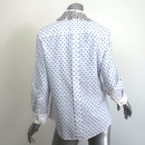 Marc Jacobs Sequined Collar Shirt White Polka Dot Size 6 Long Sleeve Top