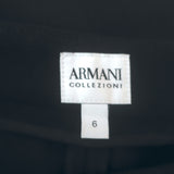 Armani Collezioni Trousers Black Stretch Virgin Wool Size 6 Straight Leg Pants