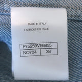 Chanel 23A Sequined Denim Jacket Blue Cotton Size 38 NEW