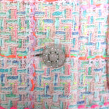 Chanel 24C Tweed Jewel-Button Vest Light Pink/Neon Cotton-Blend Size 38