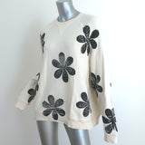 THE GREAT The Slouch Sweatshirt Cream Daisy Stamp Cotton Size 1
