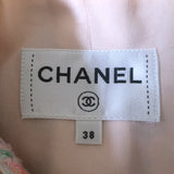 Chanel 24C Tweed Jewel-Button Vest Light Pink/Neon Cotton-Blend Size 38