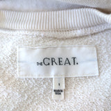THE GREAT The Slouch Sweatshirt Cream Daisy Stamp Cotton Size 1