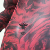 Christian Dior Rose Print Chiffon Blouse Red Silk Size US 2 Button Down Shirt