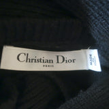 Christian Dior Tie-Neck Cashmere Sweater Black Size US 6