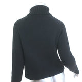 Christian Dior Side-Zip Turtleneck Sweater Black Alpaca Size US 4