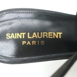 Saint Laurent Sadie Crystal Buckle Bow Slingback Pumps Black Crepe Size 38.5