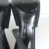 Saint Laurent Sadie Crystal Buckle Bow Slingback Pumps Black Crepe Size 38.5