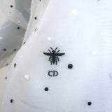 Christian Dior Polka Dot Embroidered Organza Blouse White Size 38 NEW
